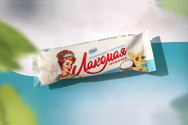 «Лакомая трубочка»: дизайн упаковки легендарного бренда мороженого