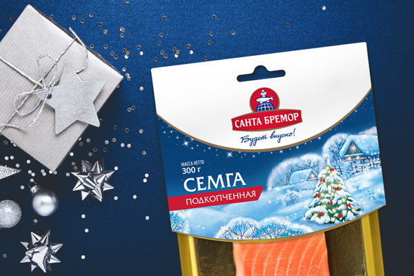 Salmon as a holiday attribute: the New Year’s packaging design for Santa Bremor salmon and trout